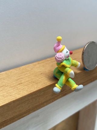 dollhouse miniature artisan colorful sitting clown 1:12 3