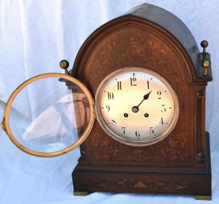 Antique 1855 H&h Vicent & Cie Medalle D’arent Wood Steeple French Mantel Clock