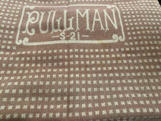 Vintage Pullman Wool Blanket Railroad Train No S 21 86” X 57”