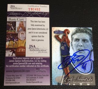 Dirk Nowitzki 1998 - 99 Flair Showcase Rookie Signed Autographed Card 16 Mavs Jsa
