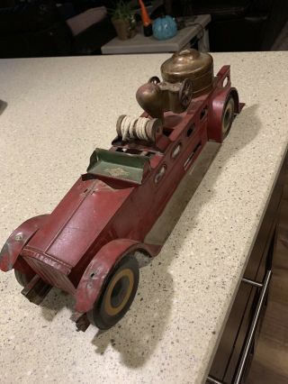 Antique Pressed Steel Little Jim Fire Truck