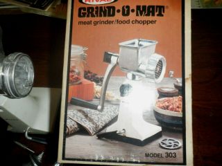 Vtg 303 Rival Grind - O - Mat Meat Grinder/Food Chopper,  Orig.  Box,  Instructions 3