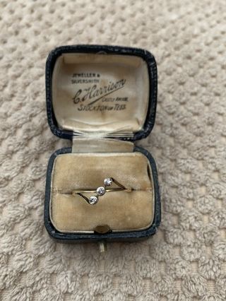 Antique 18ct Gold Art Deco 3 Stone Diamond Ring