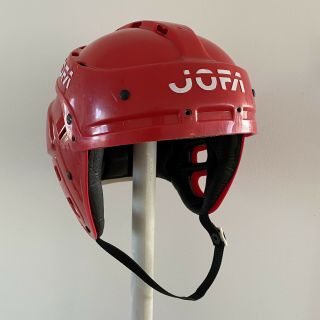 JOFA hockey helmet 395 red size 50 - 57 vintage classic injured 2