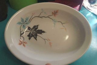 Vintage Jackson China Restaurant Ware Oval Serving Bowl Modern Maple Leaf Leaves
