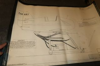 Vintage Flight Simulator Blueprint Set 36 " X24 " Aviation