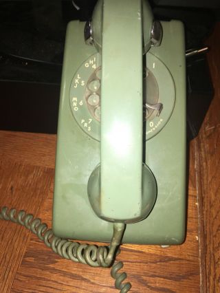 Vintage Rotary Dial Wall Phone Green Bell System