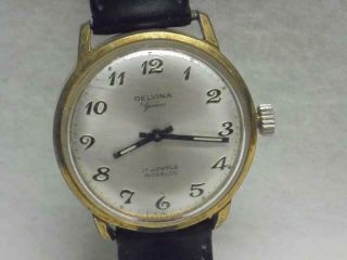 Vintage Gents Wristwatch - Delvina - Swiss Made 17 Jewels Incabloc