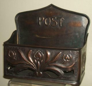 Arts And Crafts Copper Wall Hanging Post Letter Box Rack