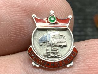 Spector Mid States Emerald Vintage Crown And Truck 15 Years Service Award Pin.