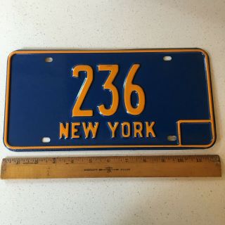 1966 66 - 1973 73 York Ny License Plate 236 Low Three Digit Nos Single
