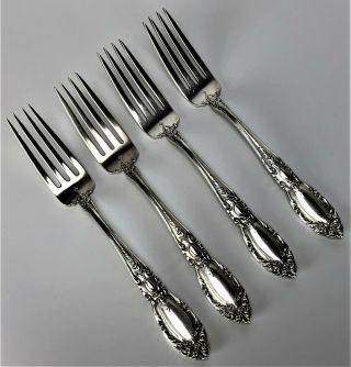 Set 4 Towle Sterling Silver 925 King Richard 1932 Art Deco Flatware 7 1/4 " Forks