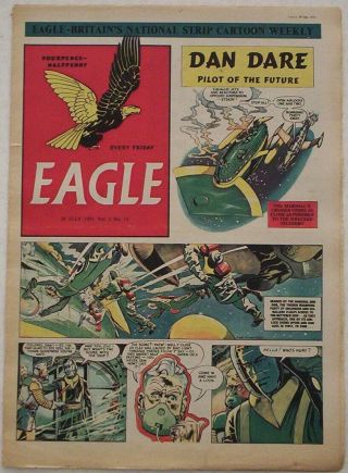 1951 Vintage Eagle Comic Vol.  2 15 Dan Dare.  Cutaway Of A Bristol 173 Helicopter
