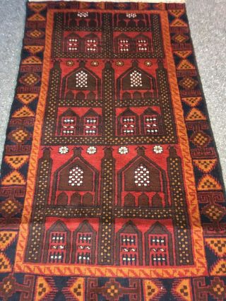 Handmade Afghan Kazakh Tribal Accent Rug/prayer Rug/tapestry,  Orange & Red