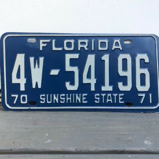 Vintage 1970 70 - 71 Florida Fl License Plate Pinellas County