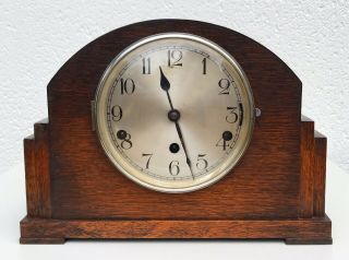 Art Deco Haller Oak Westminster,  Whittington Chiming Mantle Clock