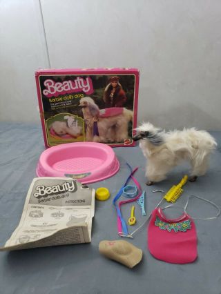 Vintage Barbie Doll Dog Beauty Afghan Hound Mib 1018 1979 Complete
