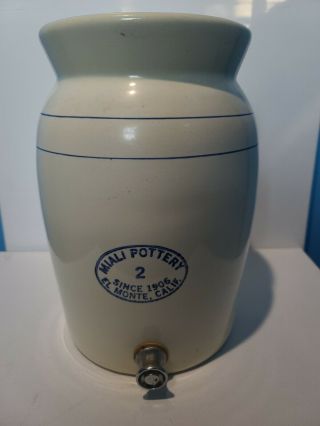 Vintage Miali Pottery 4 Water Drink Dispenser 2 Gallon In Shape