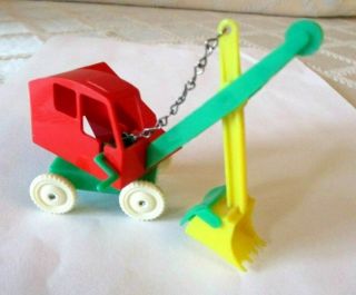 Vintage Allied Plastic Construction Crane Shovel Digger Toy - 4 " - N -