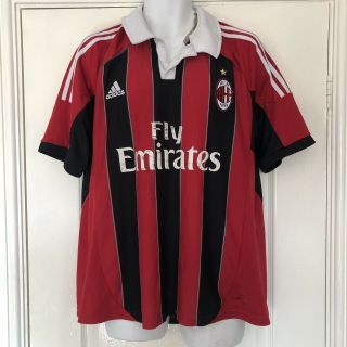 Vintage Ac Milan Home Shirt 2012 - 2013 Short Sleeved Adidas Football Shirt