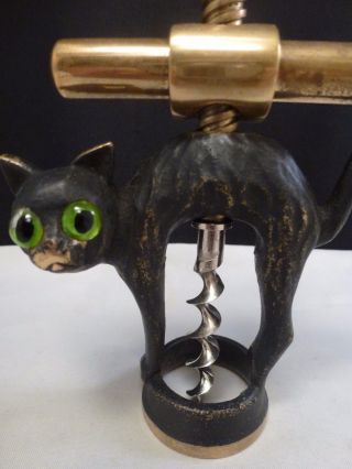 Antique bronze figural cat corkscrew made in Germany 