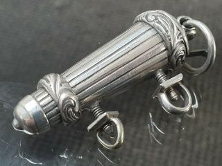 Very Rare Victorian Beaufort Solid Silver Military Whistle & Case 1863
