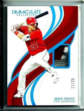 2019 Mike Trout Immaculate 3 - Color Game Batting Glove Sp D 11/25 Angels