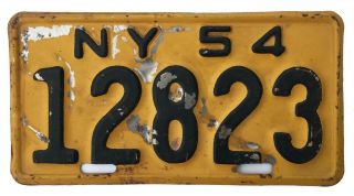 York 1954 Motorcycle License Plate,  12823,  Paint