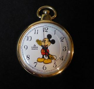 Vintage Mickey Mouse Lorus Walt Disney Pocket Watch – Quartz – Battery