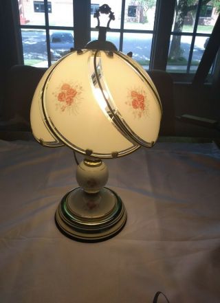 Vintage 18 " Rose Floral Tiffany Style Lamp