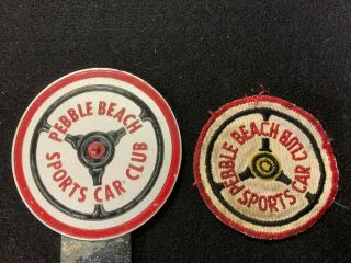 Vintage Pebble Beach Sports Car Club Grille Bumper Badge And Clothing Patch