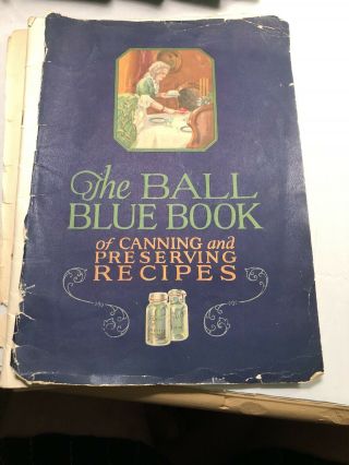 Vintage 1926 The Ball Blue Book Of Canning And Preserving Recipes Cover Fair