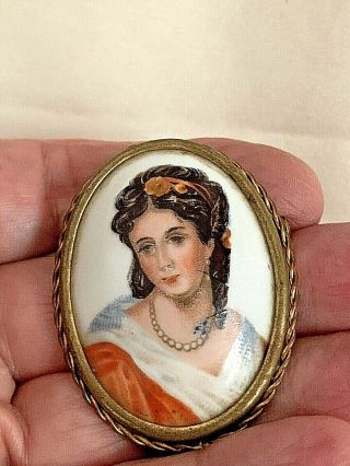 Vintage Made In France Hand Painted Limoges Cameo Tromebone Closure