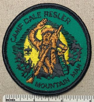Vintage 1970s Camp Dale Resler Boy Scout Mountain Man Patch Bsa