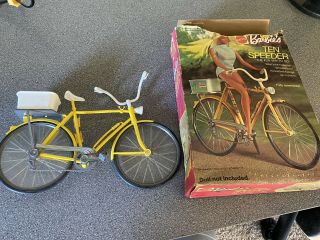 1973 Barbie Ten Speeder Bicycle Mattel No 7777 Vintage 1970s Yellow