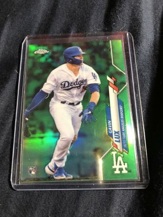 Gavin Lux 2020 Topps Chrome Green Wave Refractor Rookie Card 148 Rc 91/99