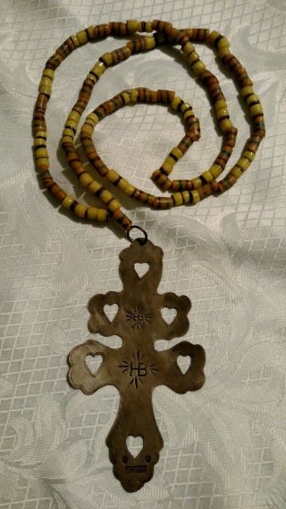 Antique Trade Silver Cross - Native American Fur Trade Era Necklace/pendent