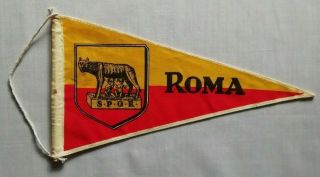 Vintage Roma Football Club Pennant,  Stadio Olimpico Italy Italia Serie A Soccer