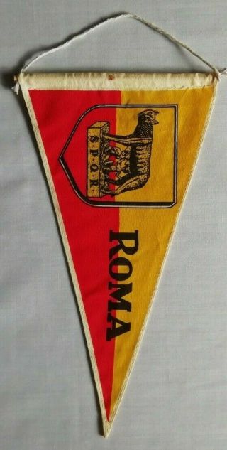 Vintage Roma Football Club Pennant,  Stadio Olimpico Italy Italia Serie A Soccer 2
