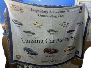 General Motors Throw Blanket 72 X 52 Lansing Car Assembly Uaw Pontiac Gm Malibu