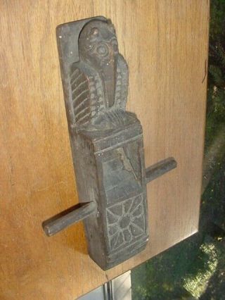 Old Wood Box Plane With Salish Indian Carving Of Eagle No 2