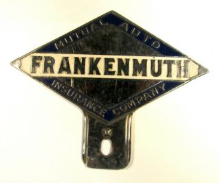Vintage Frankenmuth Auto Insurance Company License Plate Topper