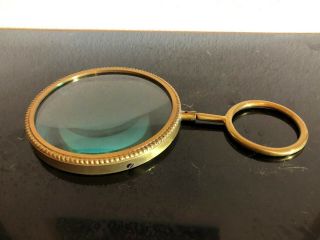 Antique Extra Large Brass Magnifying Glass