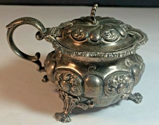 Theodore Starr Antique Sterling Silver Sugar Bowl Tri Footed 7.  7 Ounces 1110 B