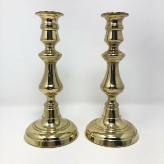 Vintage Heavy Baldwin Brass Tall Candlestick Candle Holders Forged Usa
