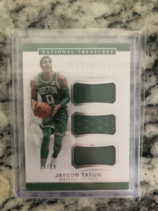 2017 - 18 Panini National Treasures Jayson Tatum Rookie Triple Threads 25/99