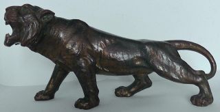 Art Deco Bronzed Spelter Tiger By A C Rehberger Dated 1929