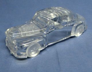 Vintage Hofbauer Crystal Glass Car Paperweight Desk Ornament Exc