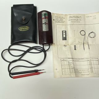 Vintage Ideal Voltage Tester No.  61 - 005,  Pouch And Instructions