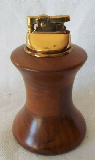 Vintage Wood Art Deco Table Lighter 5 " Tall